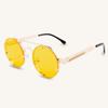 Steampunk Vintage Round Metal Sunglasses Men and Women Hip Hop Stylish Fashion Shades Glamour Trend Designer Shades UV400