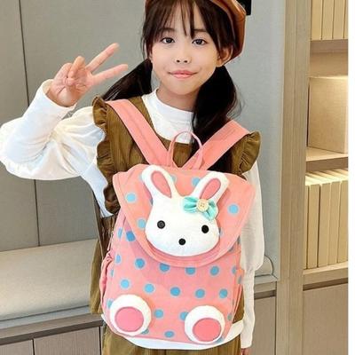 Kinder Wellenpunkt Kawaii Hase Cartoon Schultasche Große Kapazität Kindergarten Mädchen und Jungen Niedlicher Trend Joker Niedliche Canvas Tasche