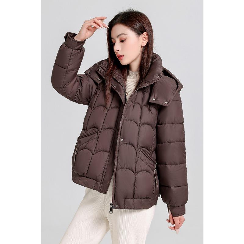 

Женская ветрозащитная легкая пушистая теплая куртка с капюшоном, свободного кроя, укороченная, повседневная спортивная, из высококачественной ткани, хлопковая куртка-пальто 4XL темно-коричневого