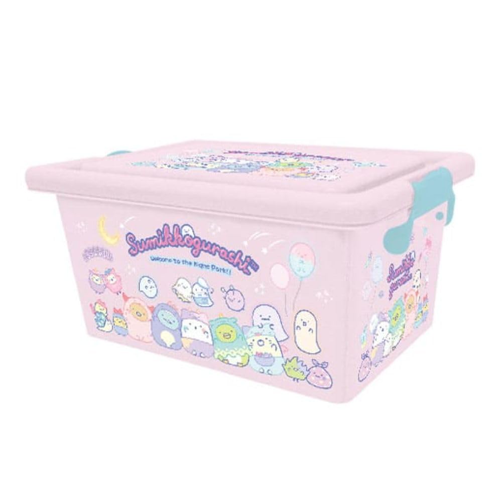 K Company Sumikkogurashi Storage Box with Size H123 x W225 x Lid, S, Pink, D185mm, CXS2-SG