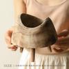 Retro Round High Foot Small Tray Snack Plate Paulownia Wooden Old Countryside Style Living Room Tea Table Sugar Fruit Plate