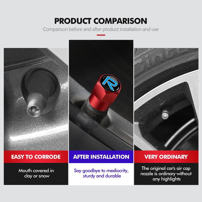 For Volvo ew2For Volvo 4Pcs Car Wheel Tire Valve Cap Protection Cover Auto Accessories XC90 XC60 C30 S60 C70 XC40 V40 XC70 V70 V60 S80 S90