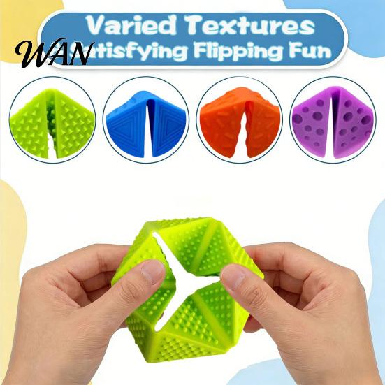Durable Sensory Toy 4Pcs Silicone Textured Flip Fidget Quiet Stress Relief Fingertip Focus Aid Home Office Decompression Desk Pocket