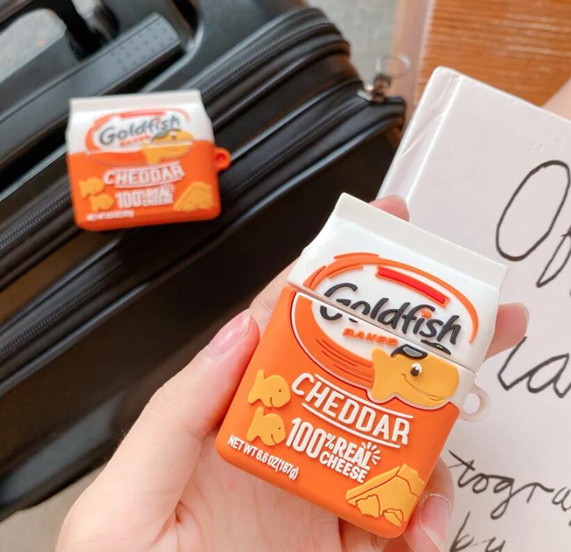 

Чехол для Airpods с изображением 3D золотых рыбок и печенья, мягкий силиконовый защитный чехол для наушников Airpods Pro 2, детский чехол Funda airpods pro 2 2022