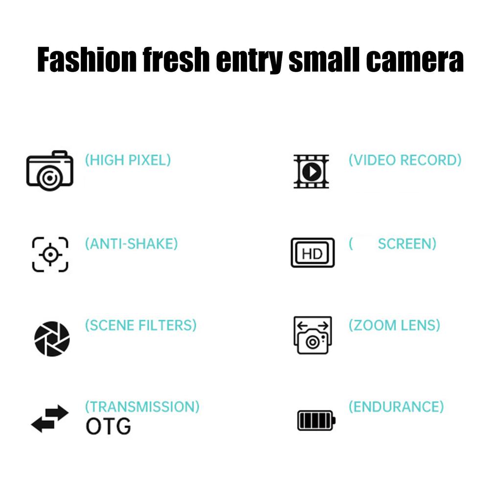 Digital Camera 4K 48MP Kids Camera 8X Zoom Anti Shake Point and Shoot Camera for Teens Students Children Portable Camera