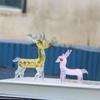 Pink Glass Deer Ornament - Handcrafted Animal Glassware for Home Décor and Gifts
