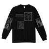 Crew Neck Ruffian Handsome Internet Celebrity Graffiti Square Umbrella Front and Rear Printing Bouquet Mouth Long Sleeve Casual Top