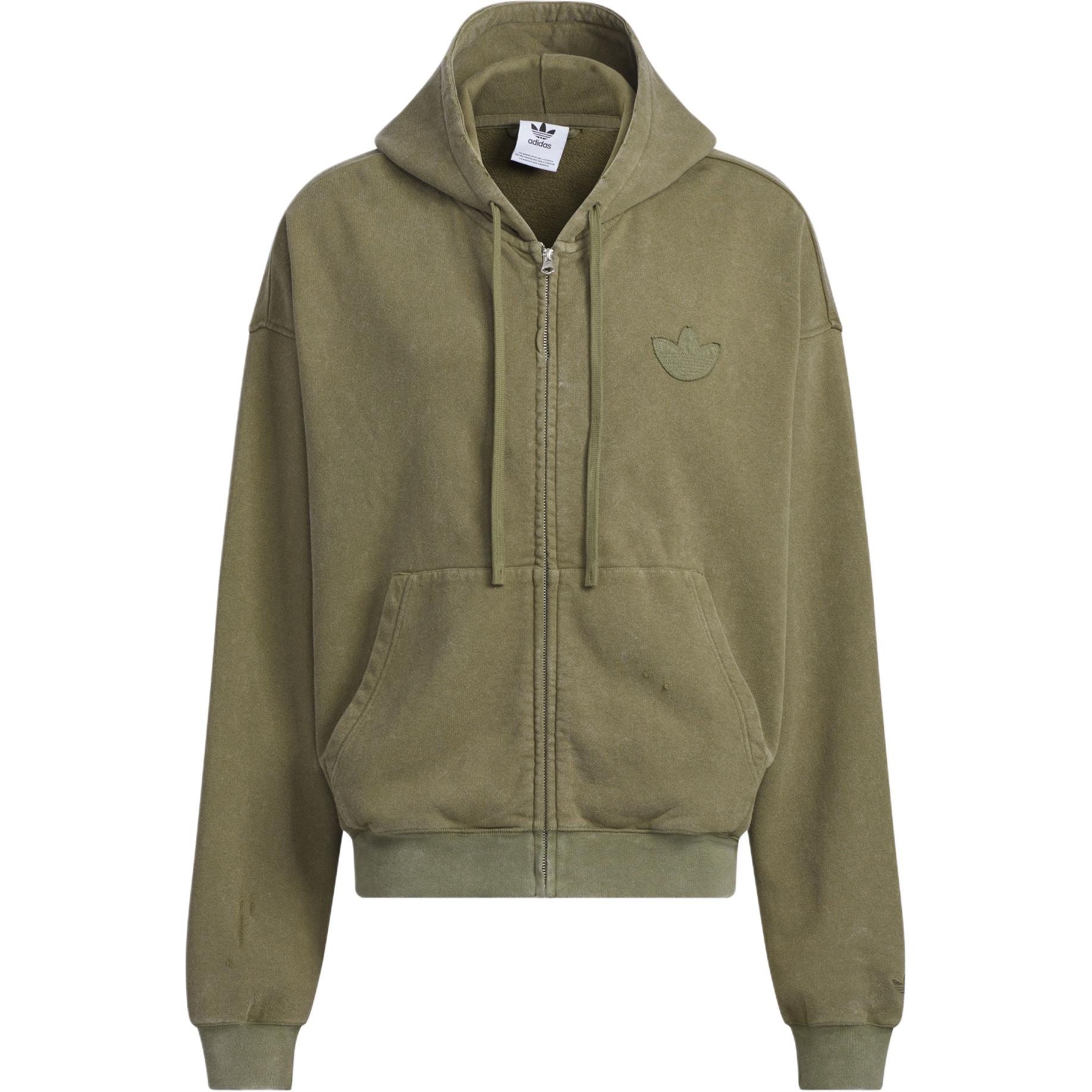 

Куртка Adidas Originals Washed Hooded Jacket Retro Sports Loose Long Sleeve Jacket Men Jackets Layered-Olive-Green JM7286