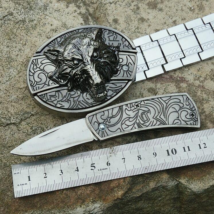 Belt Buckle Self-Defense Belt Men's Weapon Smooth Buckle Simple Multifunctional Whip Metal Decorative Belt