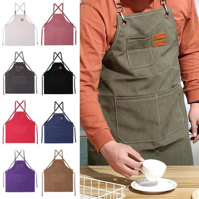 Leinen Küchenschürzen Verdickt Barista Schürze Neue Koch Arbeitskleidung Gartenarbeit
