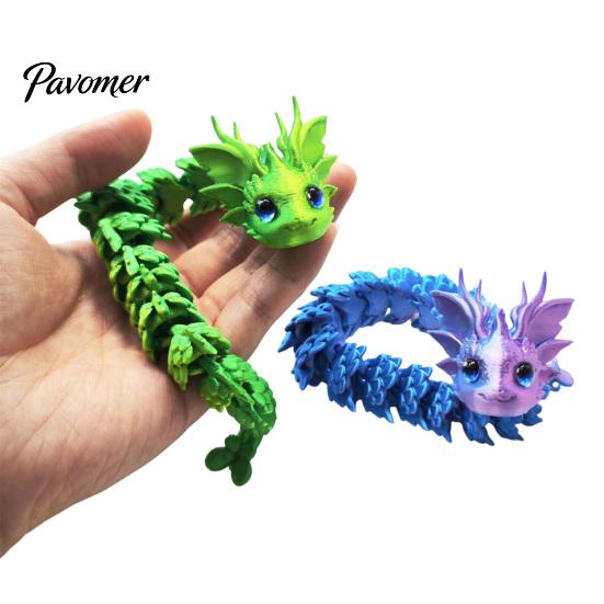 3D Printed Dragon Articulated Fidget Toy, Cute Ornaments, Desk Objects for Focus Decor Stress Relief Toy Adults, Fantasy Collectible Gift Sensory Toys