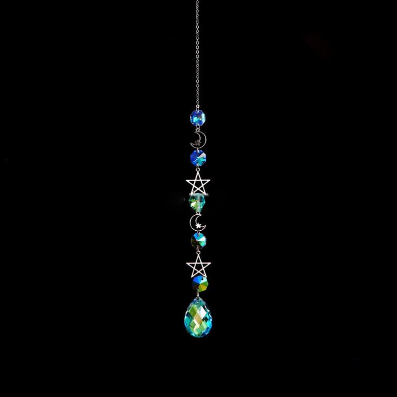 

2026 New Suncatcher Crystal Moon and Sun Pendant Home Garden Decoration Crystal Ornament Rainbow Maker Sun Chaser AB Color 1PCs