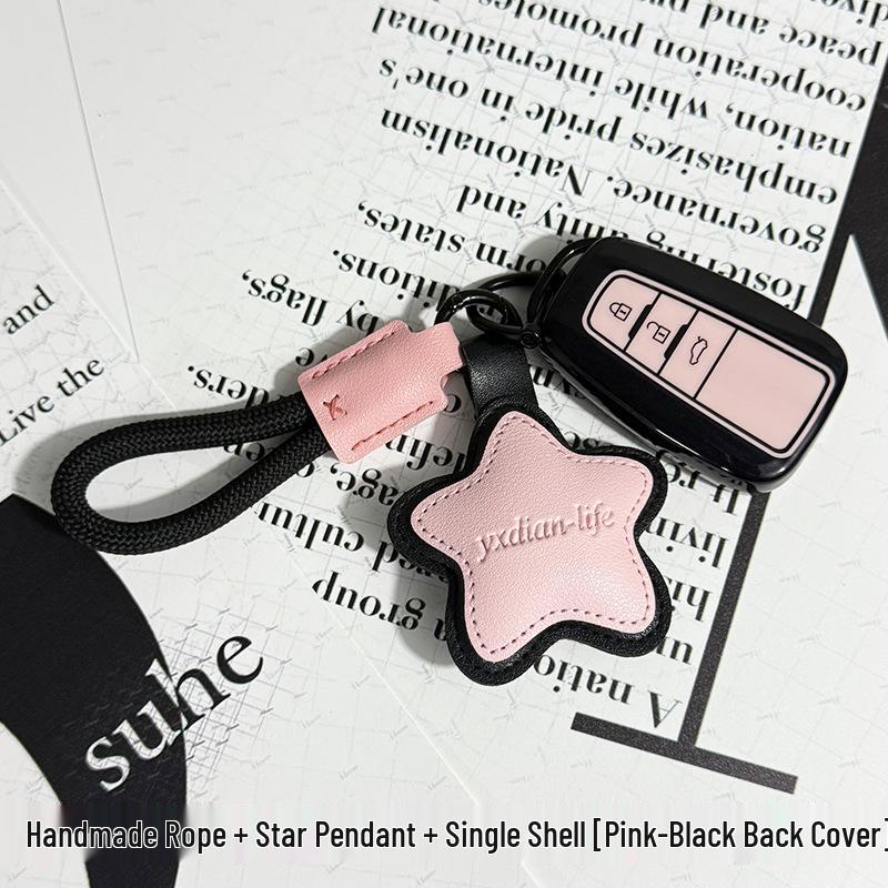 Toyota Car Key Cover - Suitable for Alphard, Corolla, Camry, Crown, RAV4 - Black/Pink