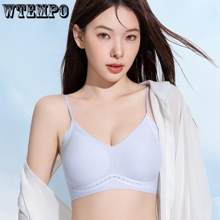 Lingerie Women's Gathering Bra Thin Shoulder Strap Seamless Beautiful Back Bra Invisible Bra Push Up Bra