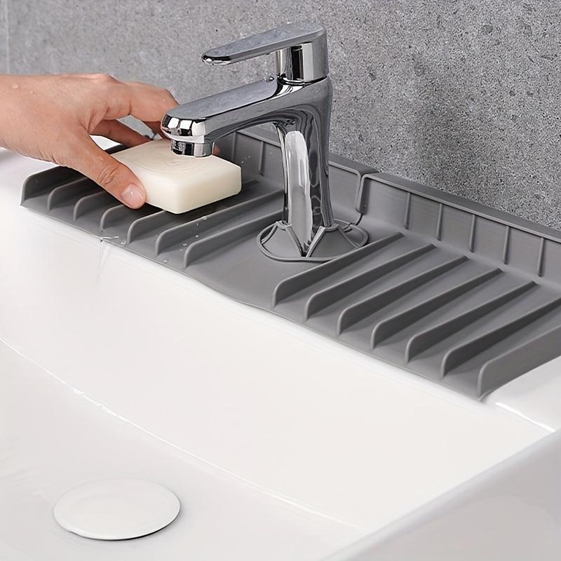 

Silicone Waterproof Sink Faucet Washer, Multi-Functional Drain Catcher for Bathroom and Kitchen, Splash Guard for Sink Countertop Protection сірий