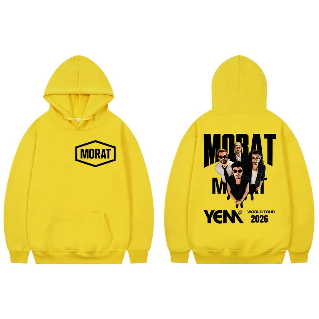 Colombia Band Morat Graphic Hoodie Yem World Tour 2026 Merch Pullovers Unisex Fashion Vintage Hooded Sweatshirts Streetwear