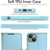 iPhone 14 Leather Wallet Case, Flip Protective Case Cover with Wallet Card Holder, Stand and Wrist Strap - PU Leather with Magnetic Closure