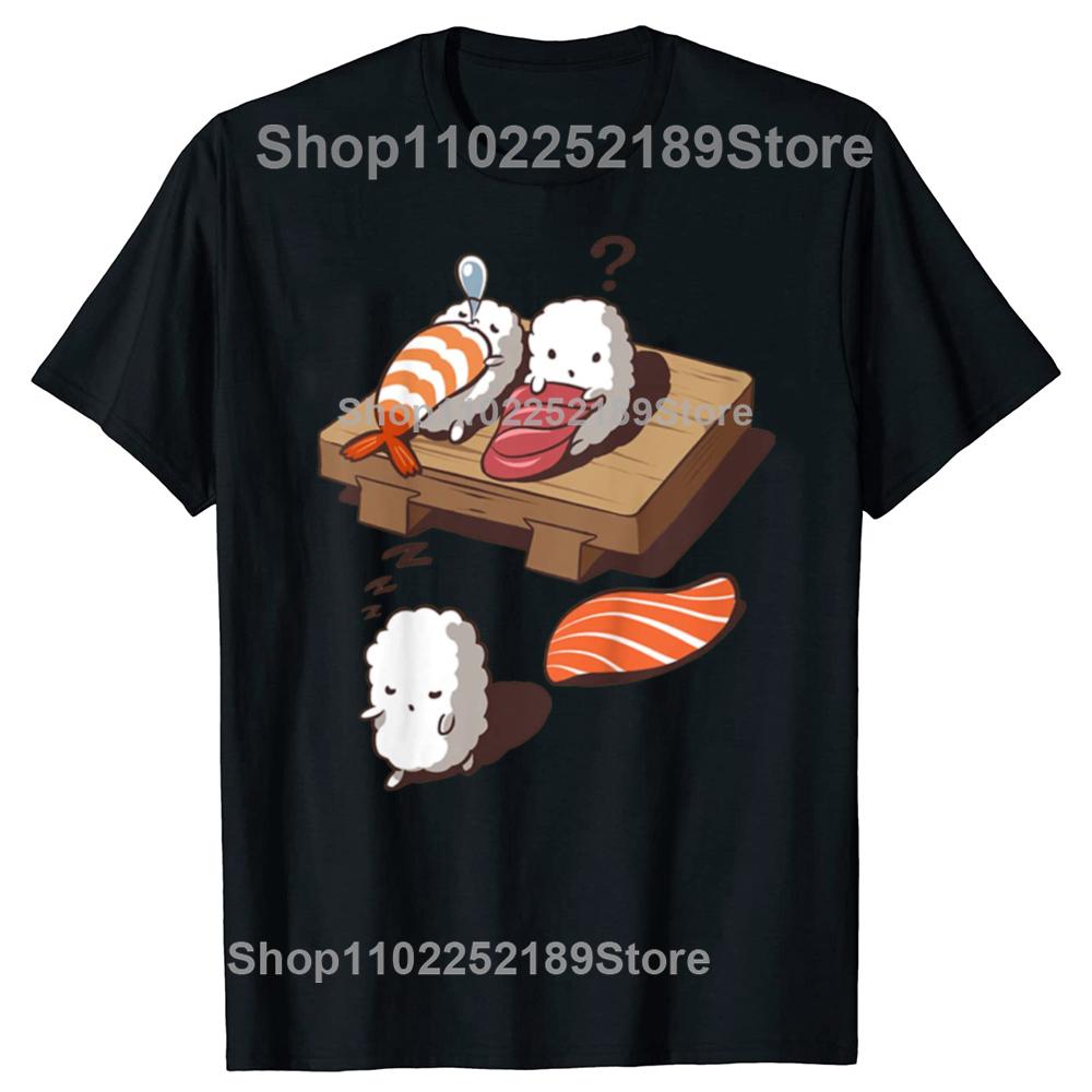 Sleep Walking Sushi Japanese Foodie T Shirts Graphic Cotton Streetwear Short Sleeve Birthday Gifts Summer T-shirt Mens Clothing