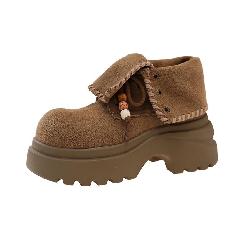 Fashion Flats Platform Women Ankle Boots Suede Dress Designer Shoes Casual Cozy Sport Boots 2025 Winter Fashion Chelsea Botas Para Mujer