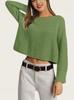 Women's 2026 Round Neck Long Sleeve Textured Knit Sweater Pullover