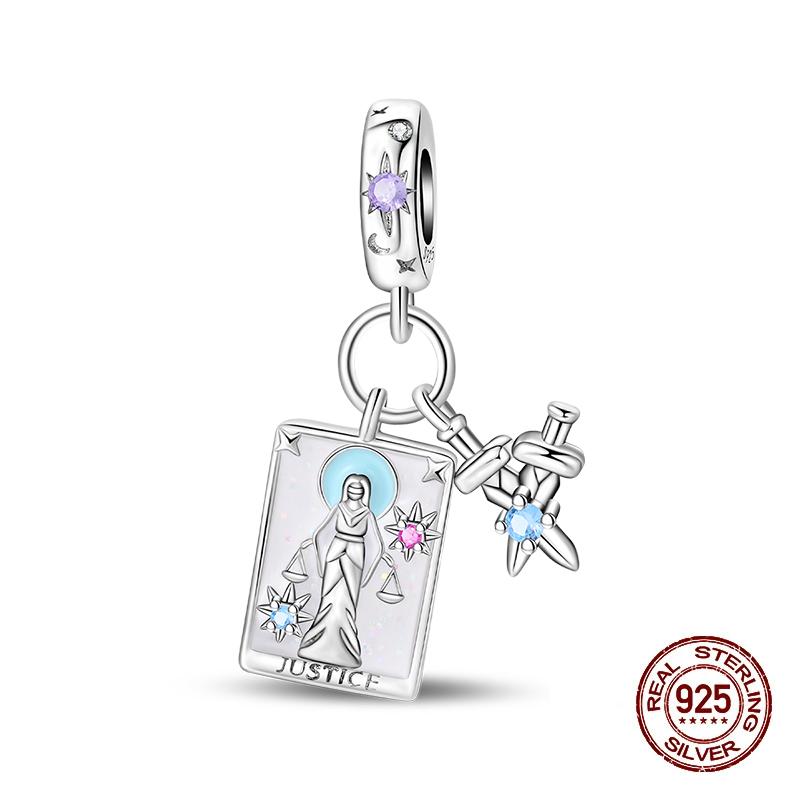 Copper Tarot Collection Pendant Diy Queen Scepter Beads Fit 3Mm Original Bracelet Jewelry Birthday Party Gifts