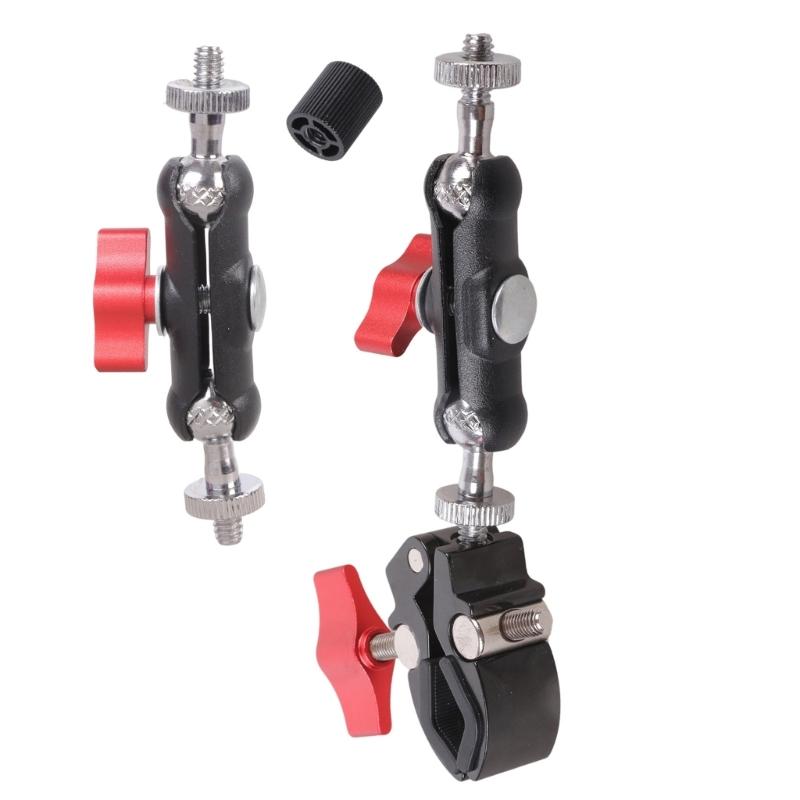 Heavy Duty Aluminum Alloy Clamp Mount With 1/4 Screw For DSLR Camera Smartphone Studio Lighting 360Rotation Bracket