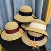 Straw Hat Children Spring and Summer Seaside Vacation Beach Hat Temperament Bucket Hat Casual Sunscreen Hat Travel Straw Weaving