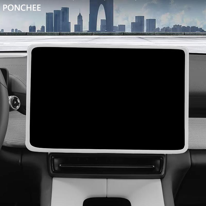 For POLESTAR 4 2024-2025 Vehicle Navigation Screen Frame Rubber Protective Cover Screen Saver Automobile Modification Supplies