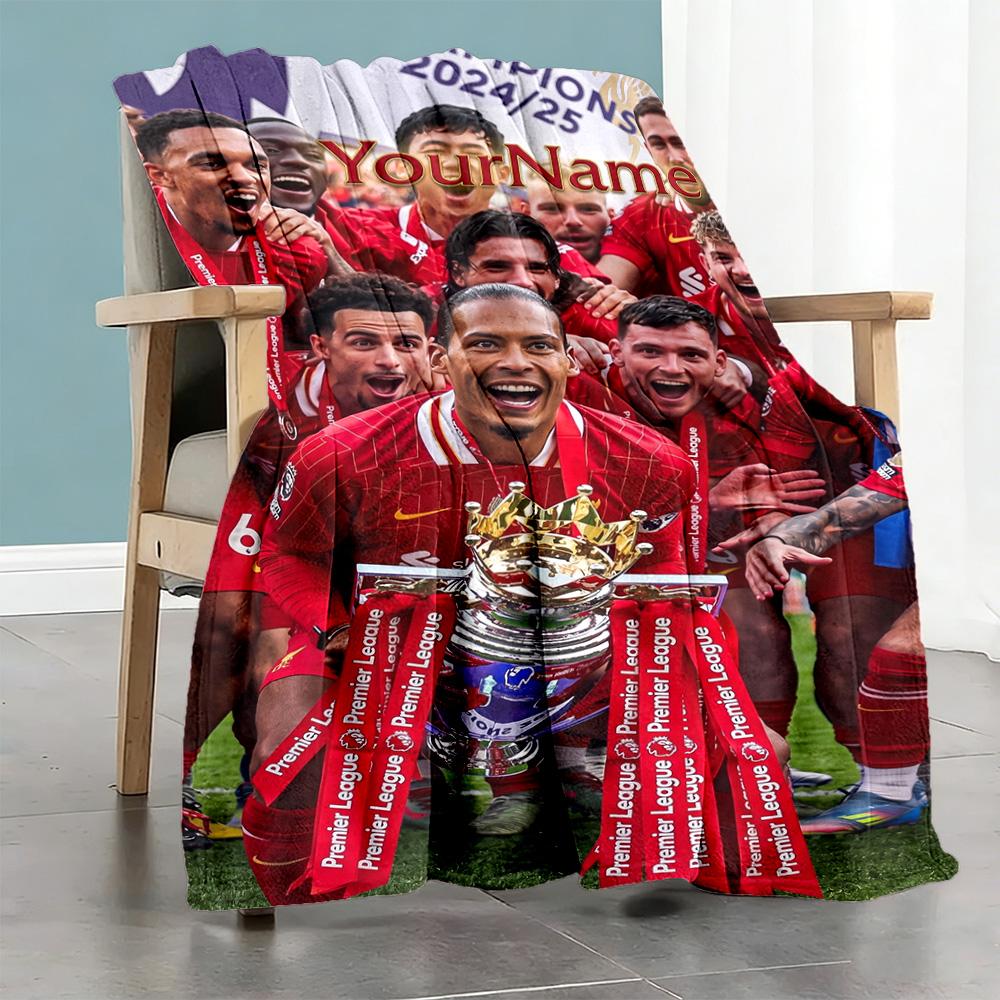 Liverpool Customize Your Name Blanket Gift Customizable Blanket Ultra-Soft for Nap Livingroom Chair Picnics for All Occasions