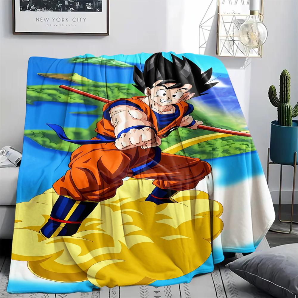 Coperta in Flanella con Stampa Personaggi Dragon Ball, Alta qualità Confortevole per Tutte le Stagioni, Arredamento per la Casa, Calore e Comfort, Perfetta per Regali di Natale