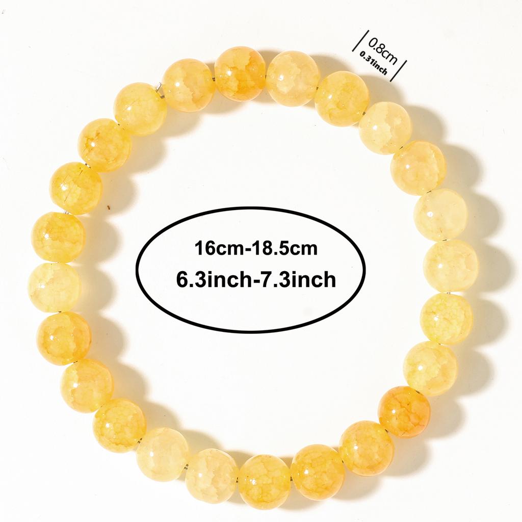 Yellow Citrine Crystal Brazaletes Stone Beaded Bracelet for Women Men Accessory
