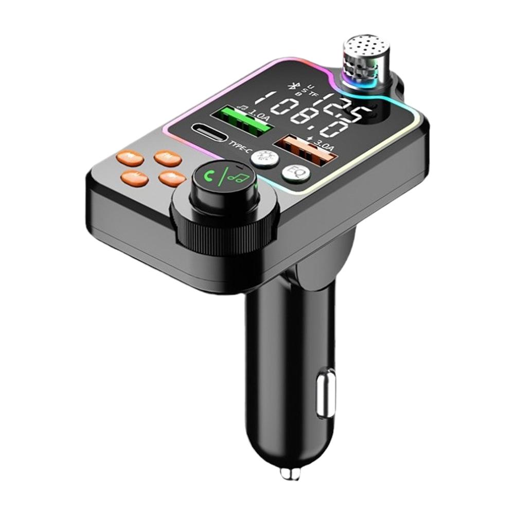 

Автомобильный FM-передатчик Bluetooth 5.0, автомобильное зарядное устройство с двумя USB-портами, быстрая зарядка PD Type-C, беспроводной приемник громкой связи, аудиоприемник MP3-плеер