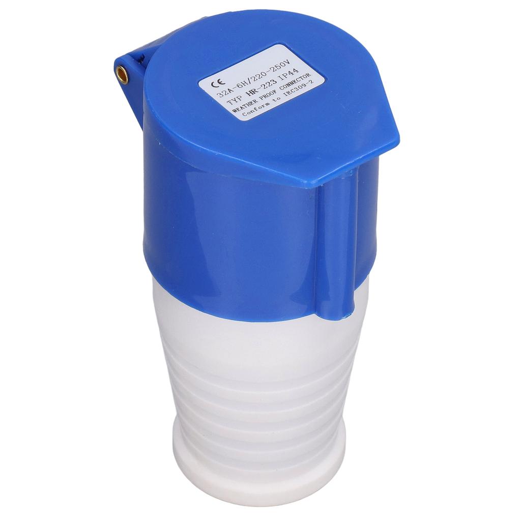Industrial Plug Socket 3 Pin IP44 Waterproof Connector 32A CEE 220‑250V Blue