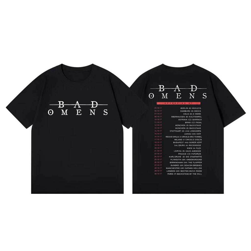 Rock Band Bad Omens Double Sided Print T Shirt Men Women Clothing Fashion Pop Music Tshirt Summer Casual Loose Cotton Tshirts