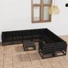 Day and Night - Day and Night 10-piece Garden Furniture Set with Black Pine Wood Cushions