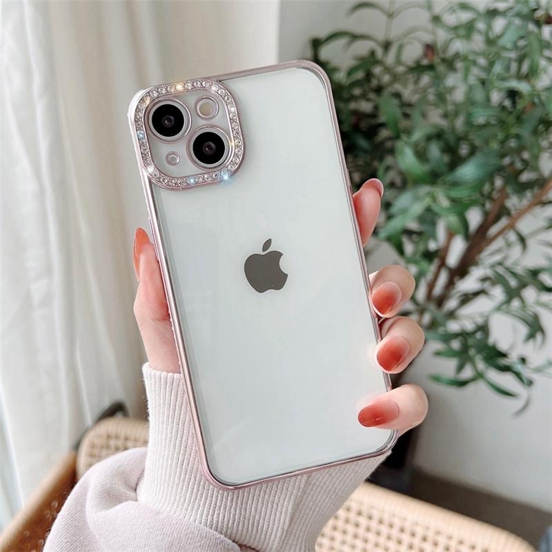 Luxury Diamond Bling Rhinestone Phone Case for iPhone 13 12 Pro Max Glitter Camera Protection Clear Cover for iPhone 13Pro 12Pro