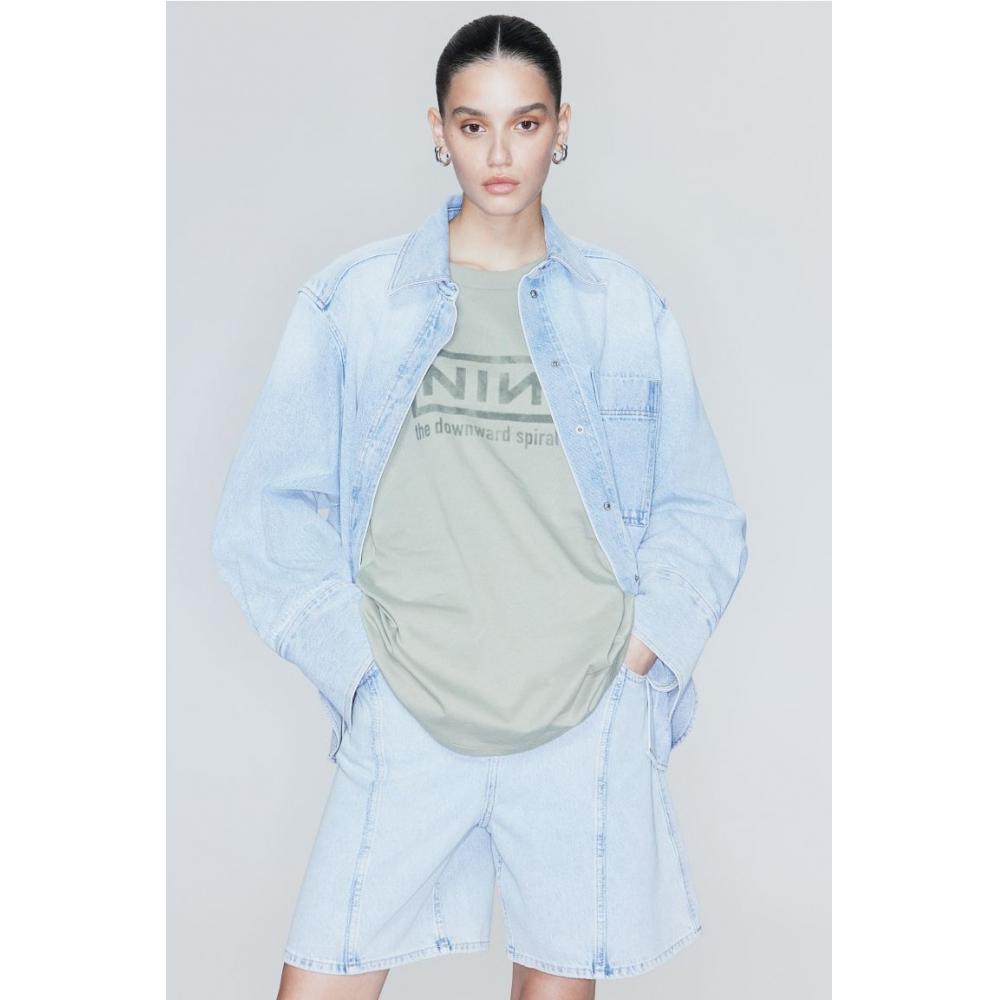 

Футболка HM Oversize Printed T Shirt Dusty Green Nine Inch Nails