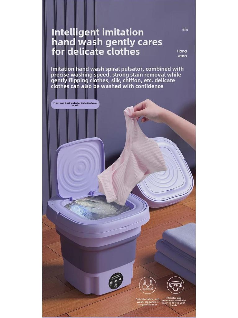 Compact Folding Washing Machine for Dorms & Baby Clothes