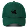 Black Cat Embroidery Soft Brim Baseball Cap - Unisex Summer Sun Hat, Outdoor Hip Hop Style