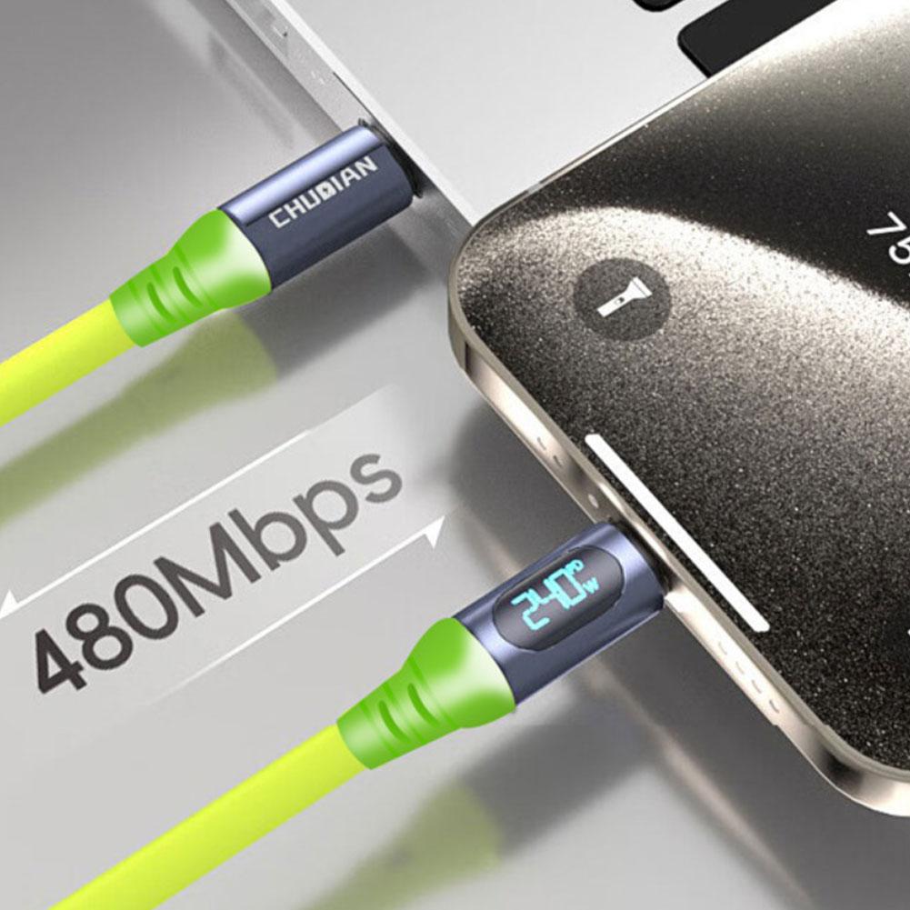 Intelligent Digital Type-C Data Cable Supports Multiple Power Levels  30W/120W/240W Accessories
