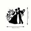 Metal Wall Art Valentine Bride & Groom Sign, Aesthetic Hanging Ornament, Wedding Metal Decor for Home Room