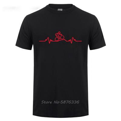 Funny Birthday Gifts Men Husband Dad Father Guys Friend Son Mountain Biker Heartbeat Pulse Cyclinger T Shirt Cycle TShirt