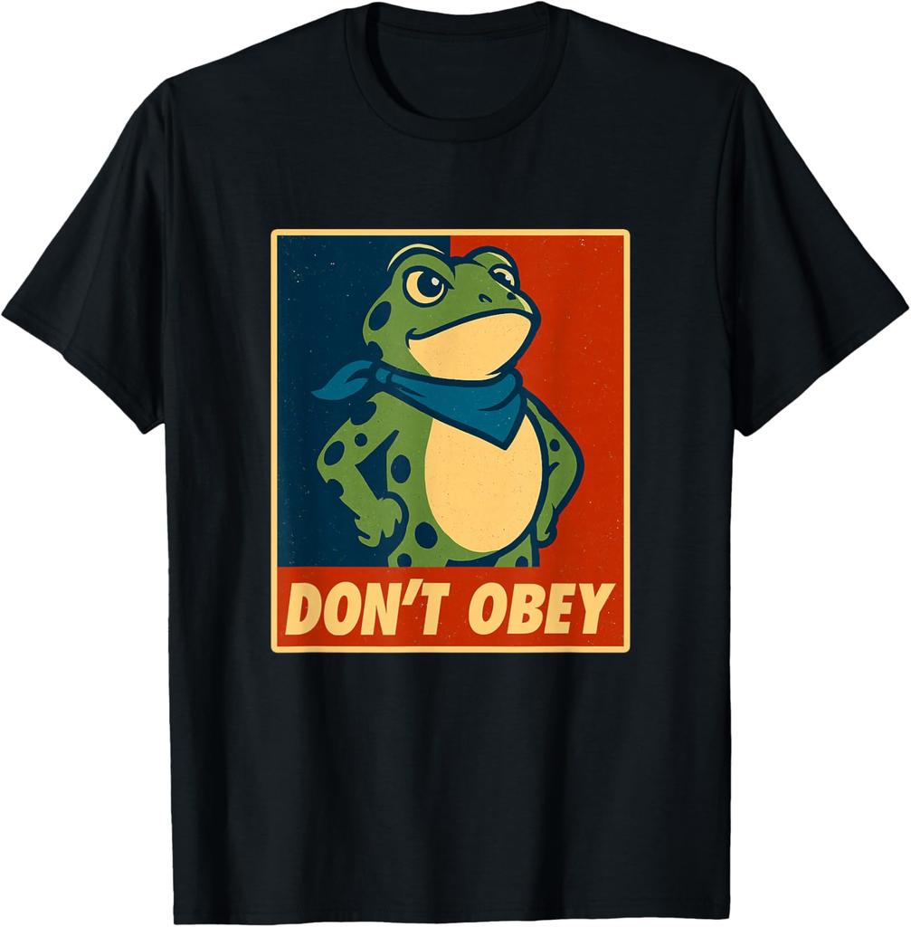 Don't Obey Frog Retro Protest Poster Design Resist Unisex T-Shirt 2