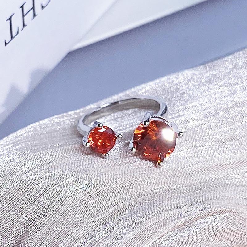 Color Treasure Multi-Color Full Diamond Zir*****Pen Ring Light Luxury High-End Super Flash Niche Design Ring