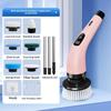 Brosse de nettoyage électrique 9 en 1 pour salle de bain avec poignées à double longueur