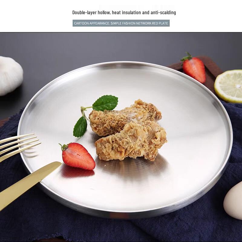 ZISIZ 304 Stainless Steel Round Dining Plate