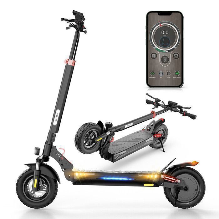 Trottinette électrique tout-terrain iScooter iX3 pour adultes - Moteur 800 W, autonomie de 40 km, pneus 10" et pliable