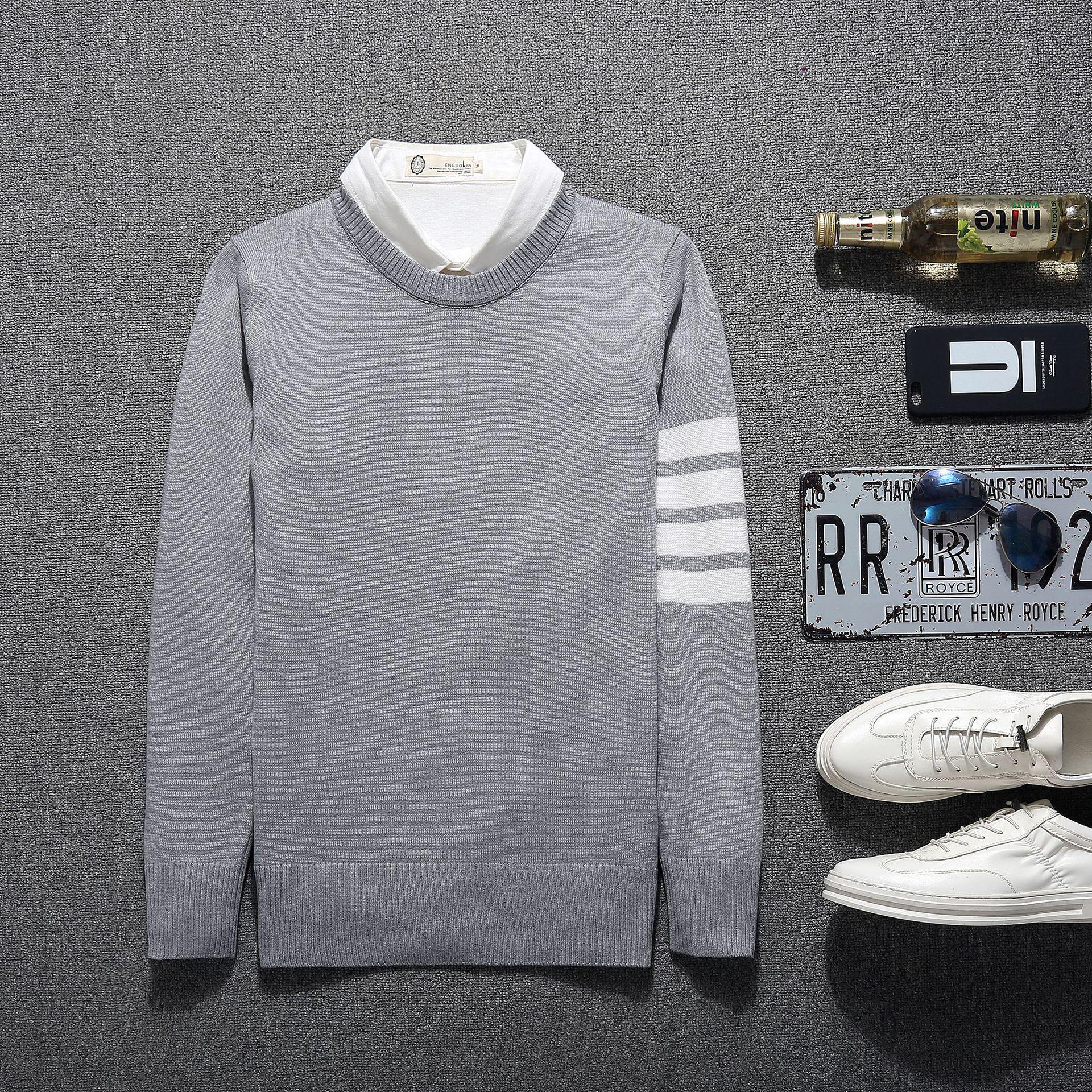 

Мужской большой японский кардиган с четырьмя полосками XL светло-серый