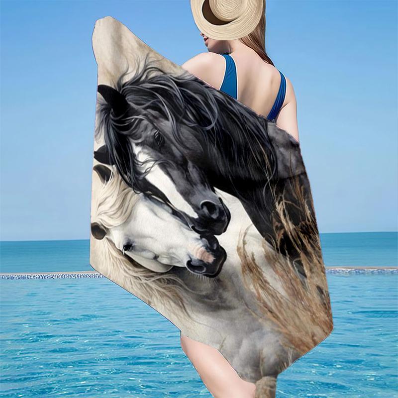 

Blue Horse Dreams Beach Towel, Super Soft Microfiber, Gift for Her/Him, Birthday, for Pool, Beach, Travel, Home Decor Fan gifts 70cmx140cm(27x55inch)