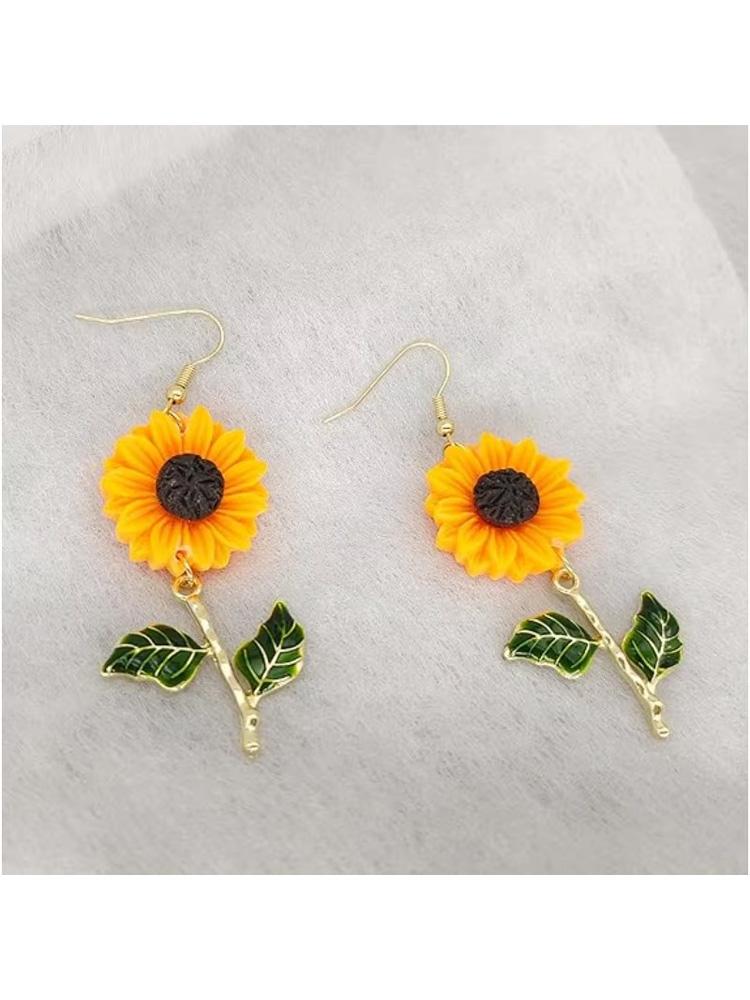 Sunflower Earrings Cute Women's Earrings Fashion Simple Yellow Enamel Daisy Sunflower Fun Gifts For Daily Wear Party